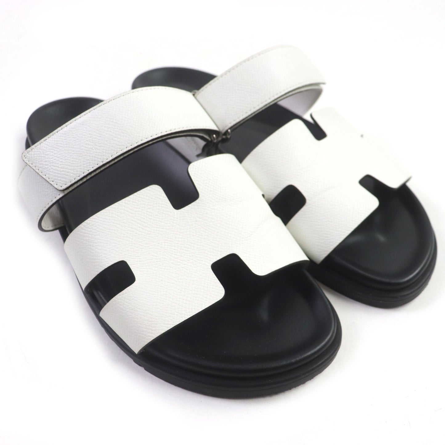 HERMES Sandals leather white Shipre 42
