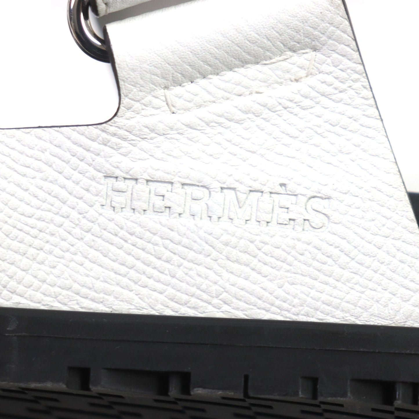 HERMES Sandals leather white Shipre 42