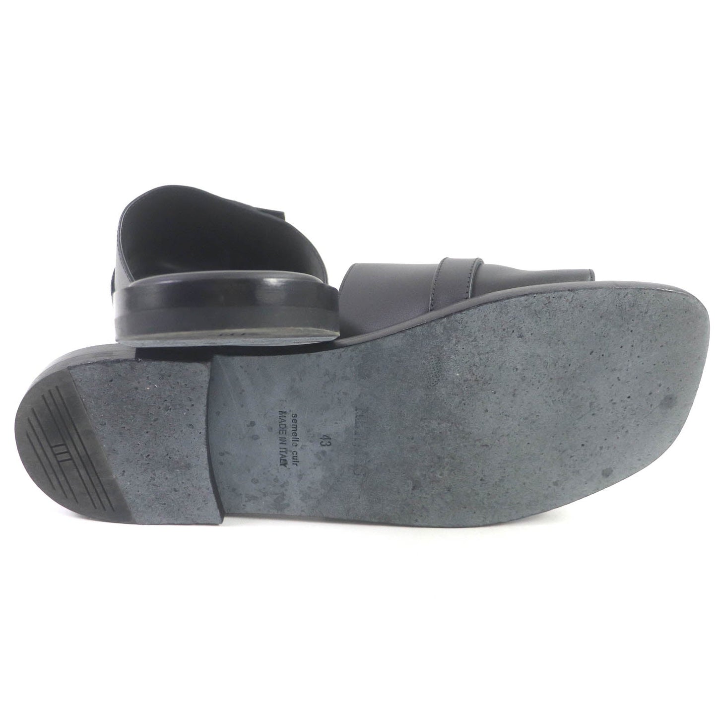 HERMES Sandals H231736ZH02390 leather black Gabriel 43