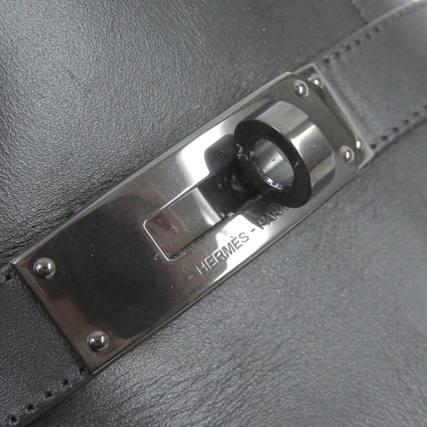 HERMES Sandals H231736ZH02390 leather black Gabriel 43