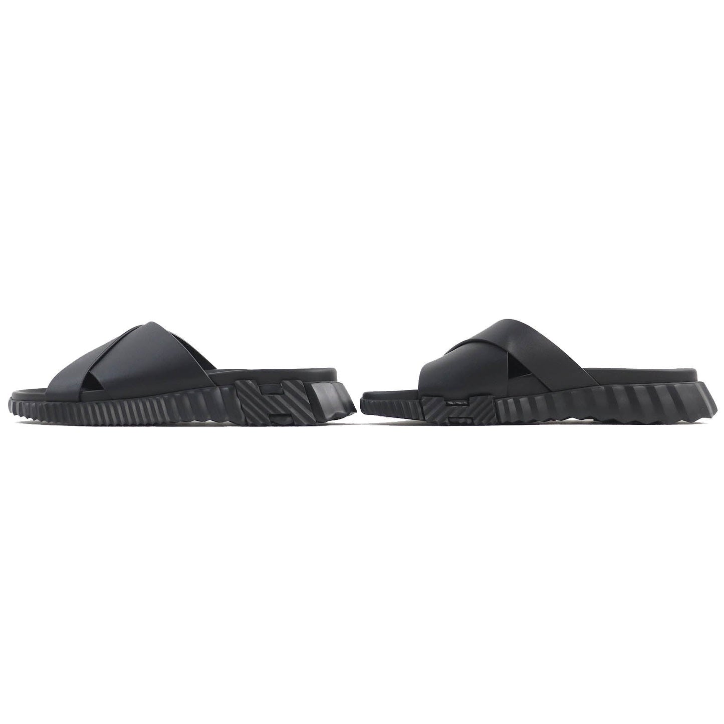 HERMES Sandals Rubber black infrastructure 43
