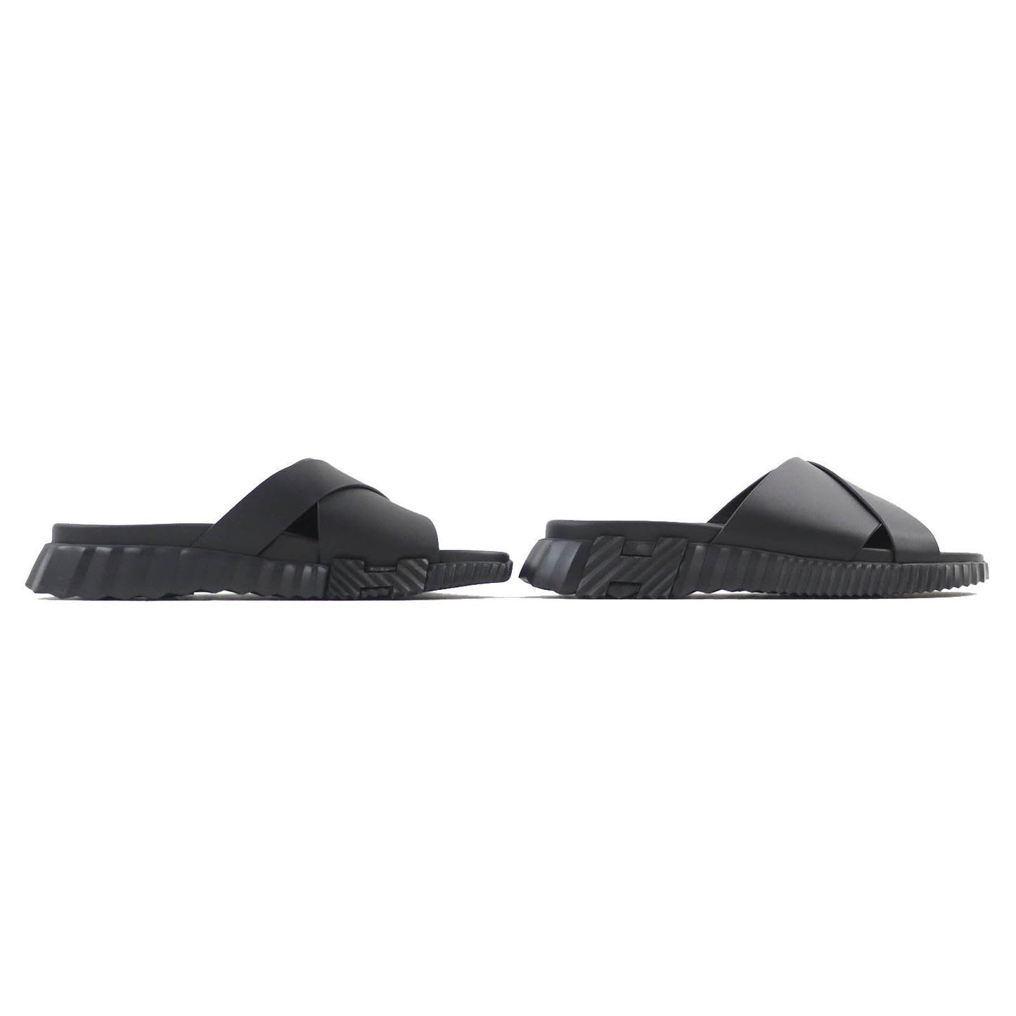 HERMES Sandals Rubber black infrastructure 43