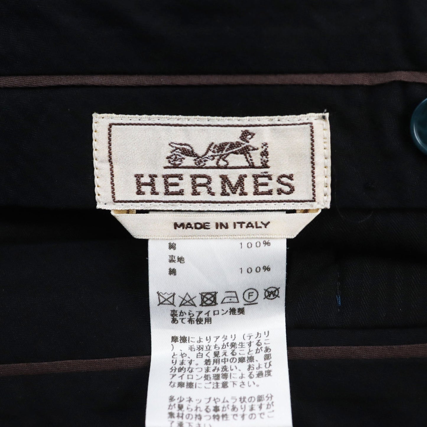 HERMES slacks cotton blue 38