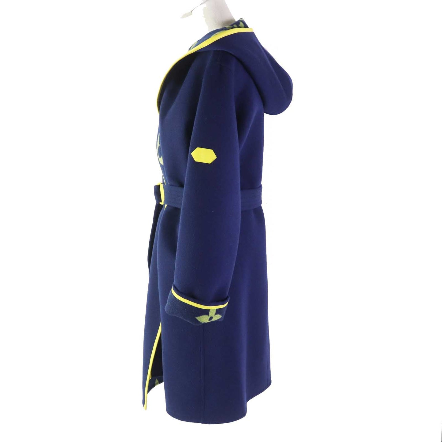 LOUIS VUITTON coat FJC022NUV wool Navy yellow Giant Monogram 36