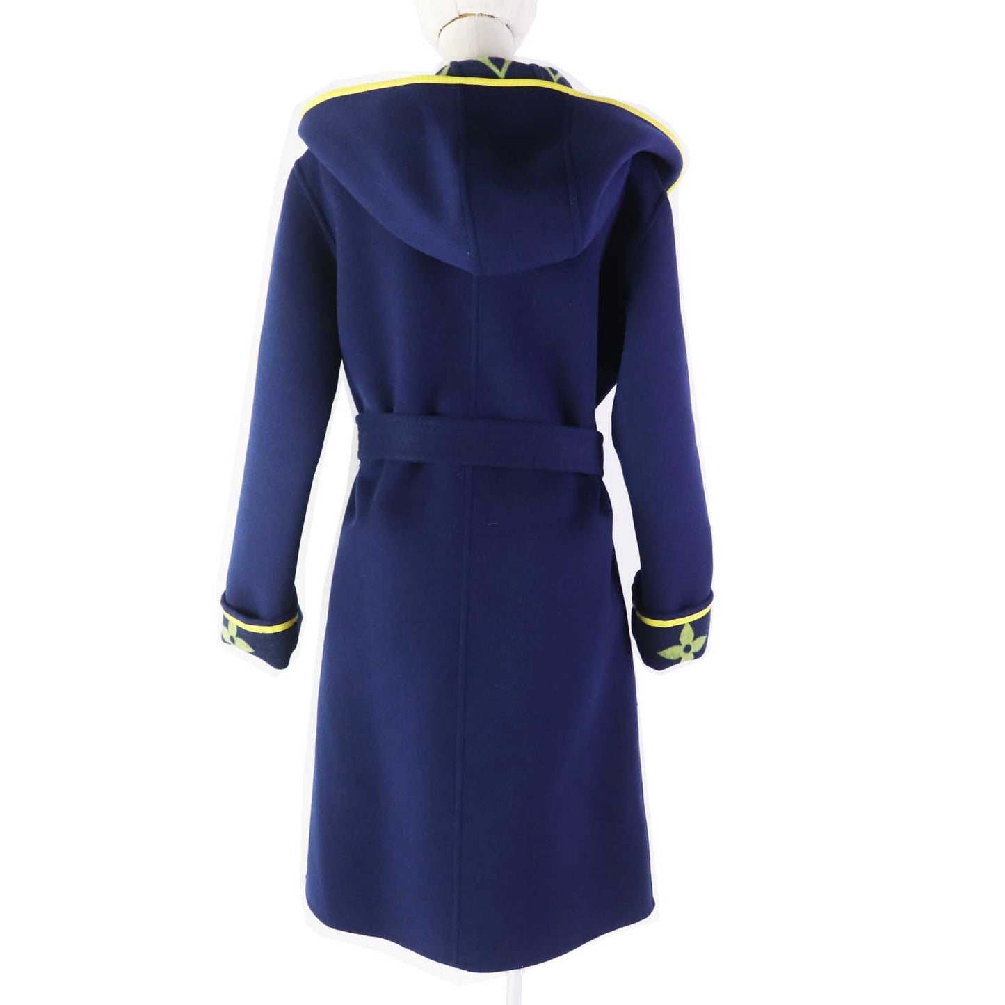 LOUIS VUITTON coat FJC022NUV wool Navy yellow Giant Monogram 36
