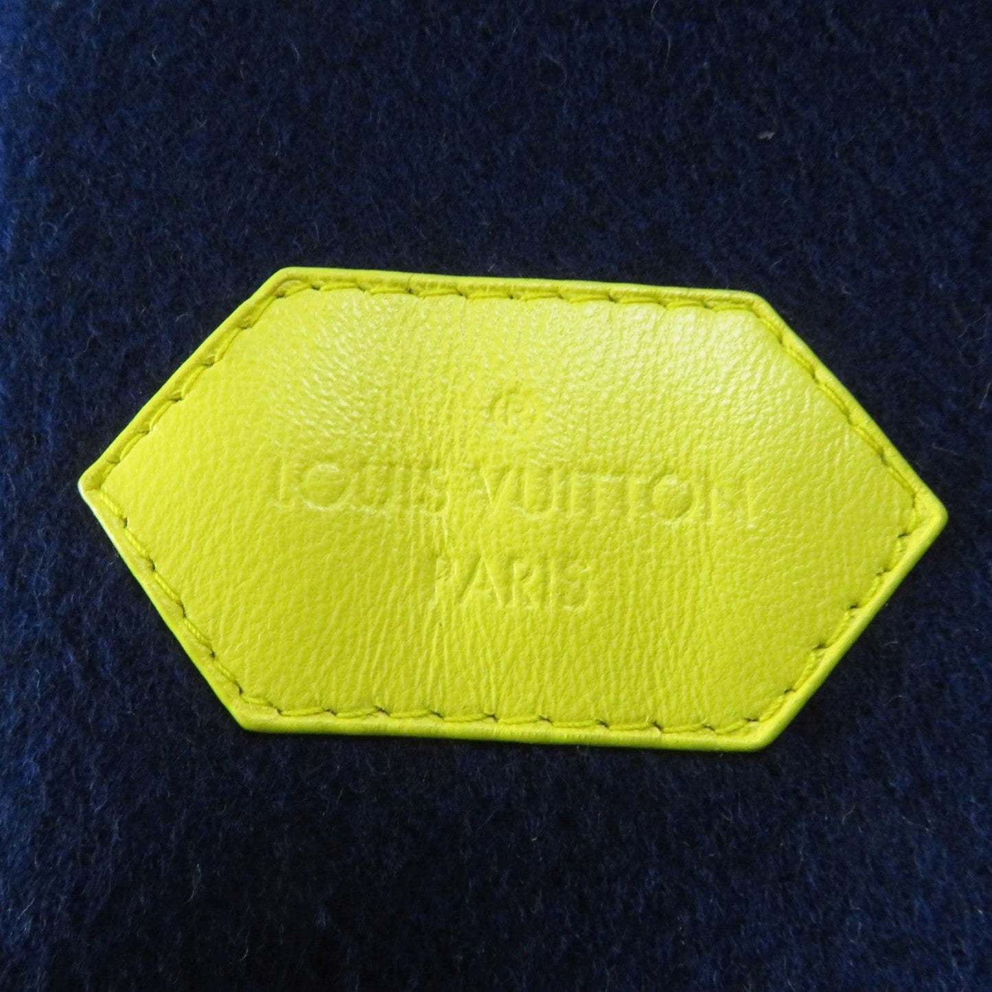 LOUIS VUITTON coat FJC022NUV wool Navy yellow Giant Monogram 36