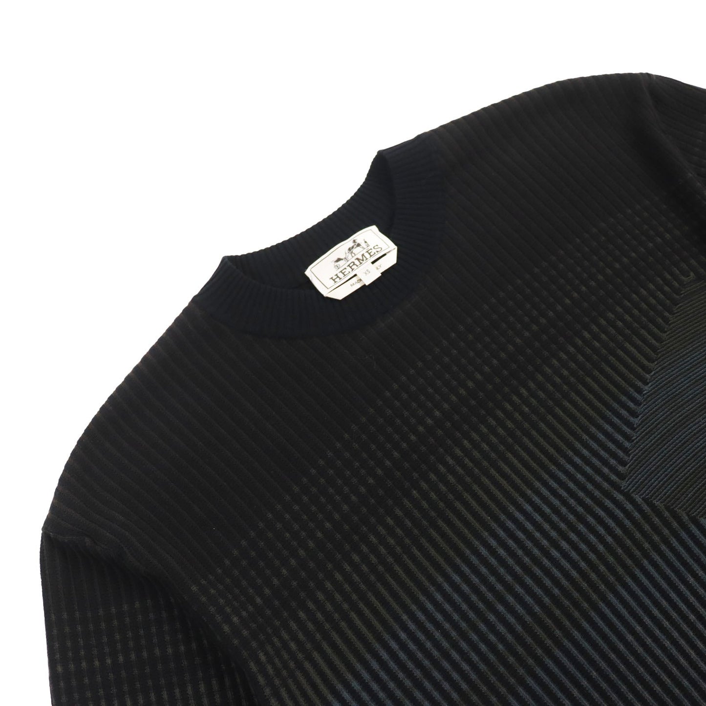 HERMES Short sleeve T-shirt cotton Black Grey XS