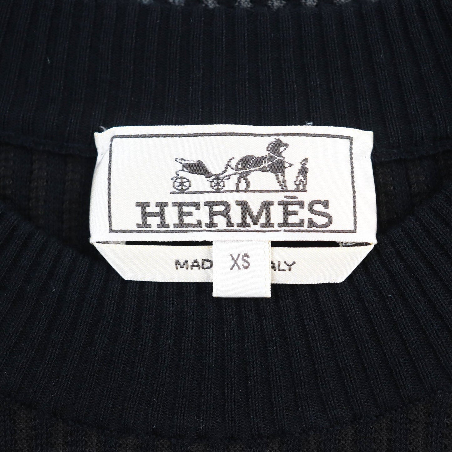 HERMES Short sleeve T-shirt cotton Black Grey XS