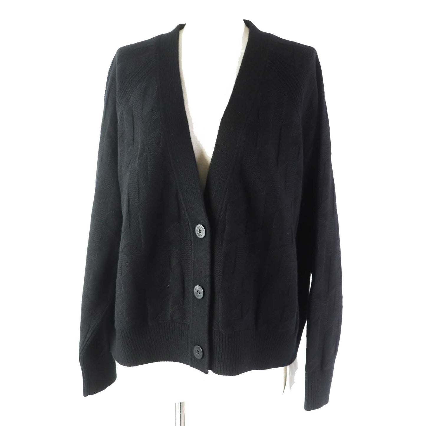 HERMES cardigan 4E2707D3 wool black 40