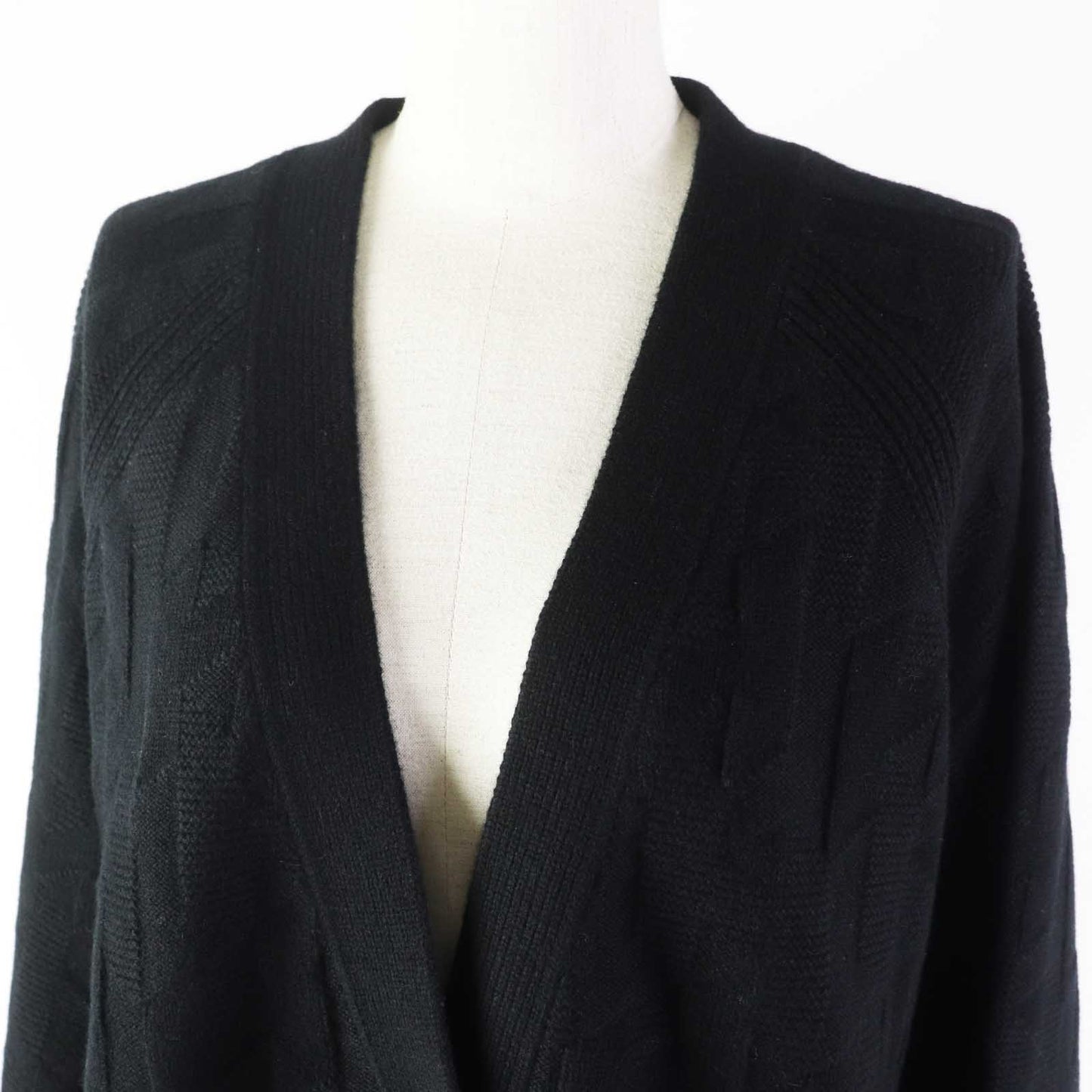 HERMES cardigan 4E2707D3 wool black 40