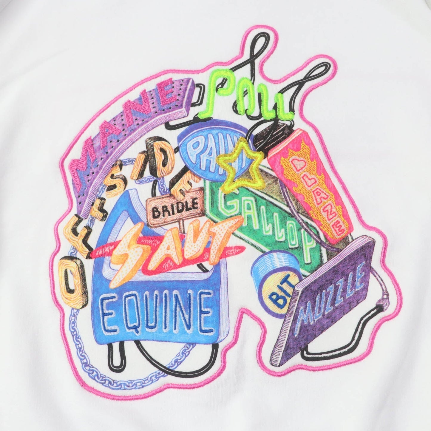 HERMES sweat 3E4626DA cotton White multicolor Chevroscope 34