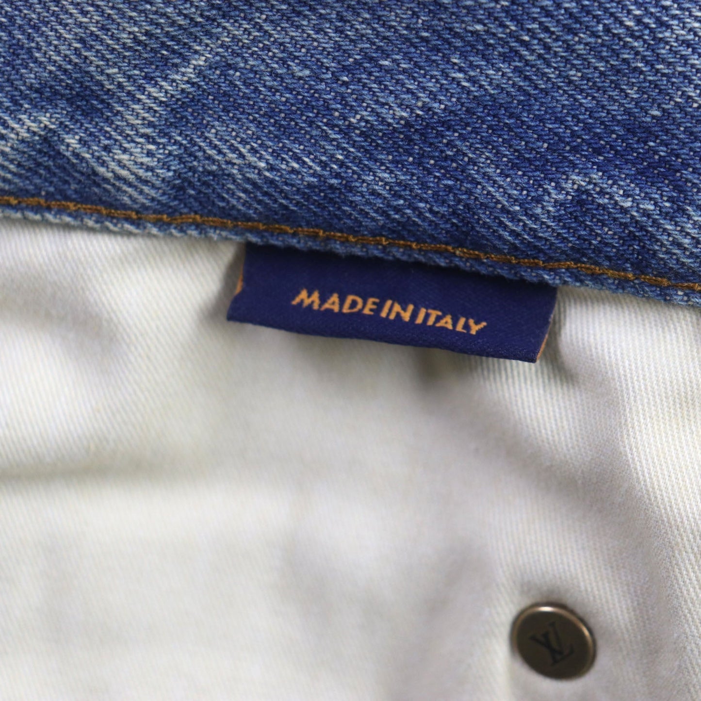 LOUIS VUITTON Denim pants Main: 100% cotton, Lining: 100% cotton, Leather part: Cowhide Blue type mens 30 Used