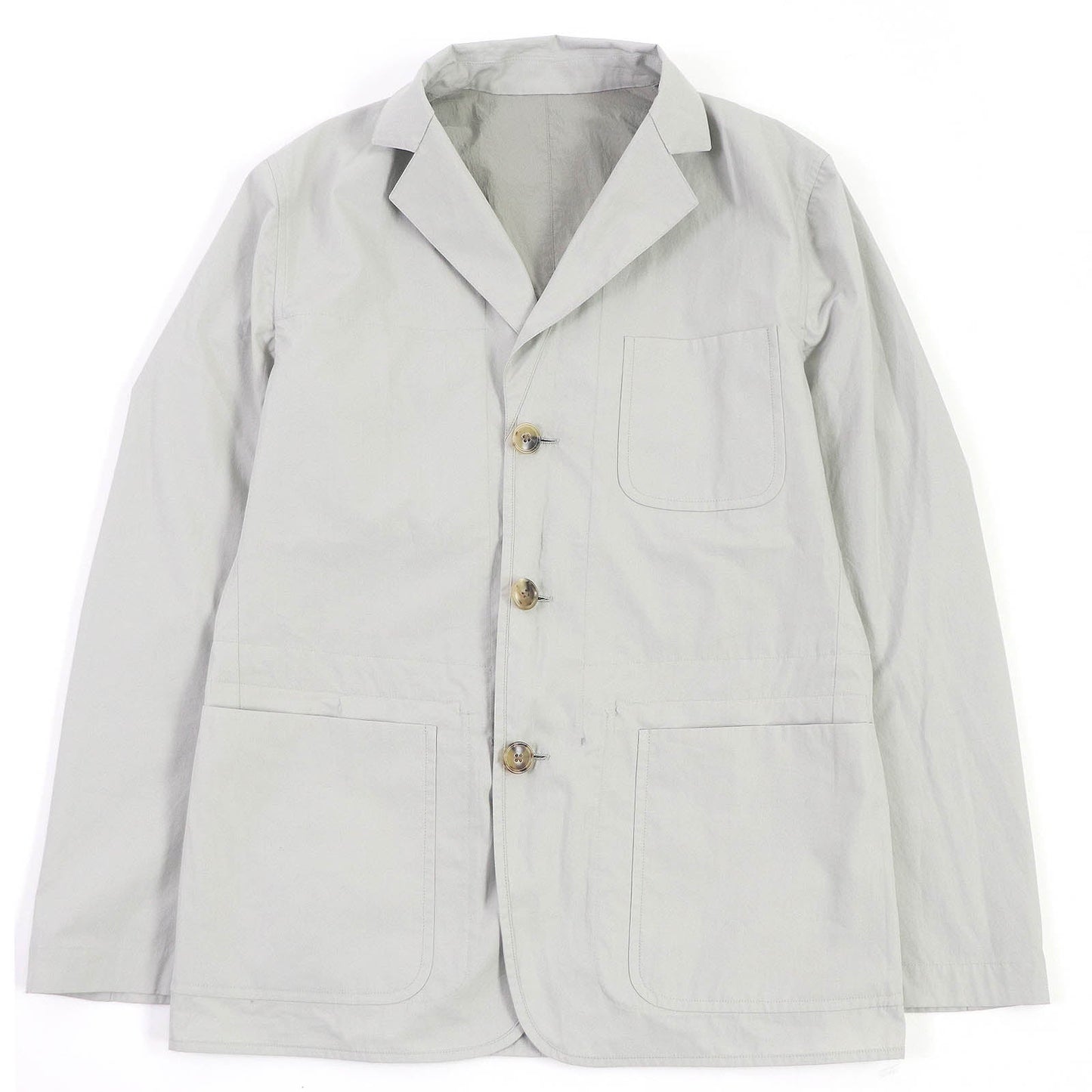 HERMES tailored jacket G19703K Main: 100% cotton, some parts: 92% nylon, some parts: 8% elastane (polyurethane) gray mens 48 Used
