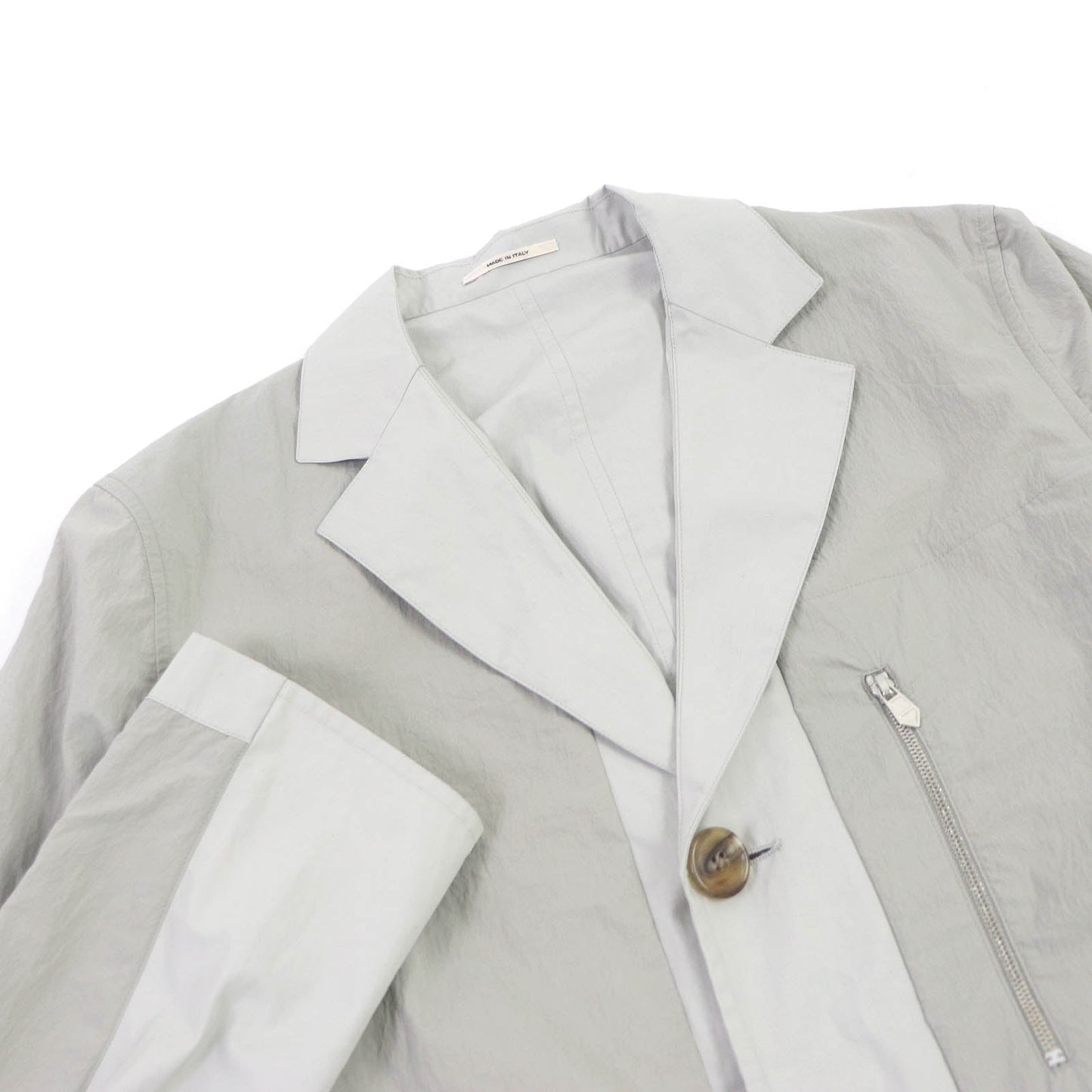 HERMES tailored jacket G19703K Main: 100% cotton, some parts: 92% nylon, some parts: 8% elastane (polyurethane) gray mens 48 Used