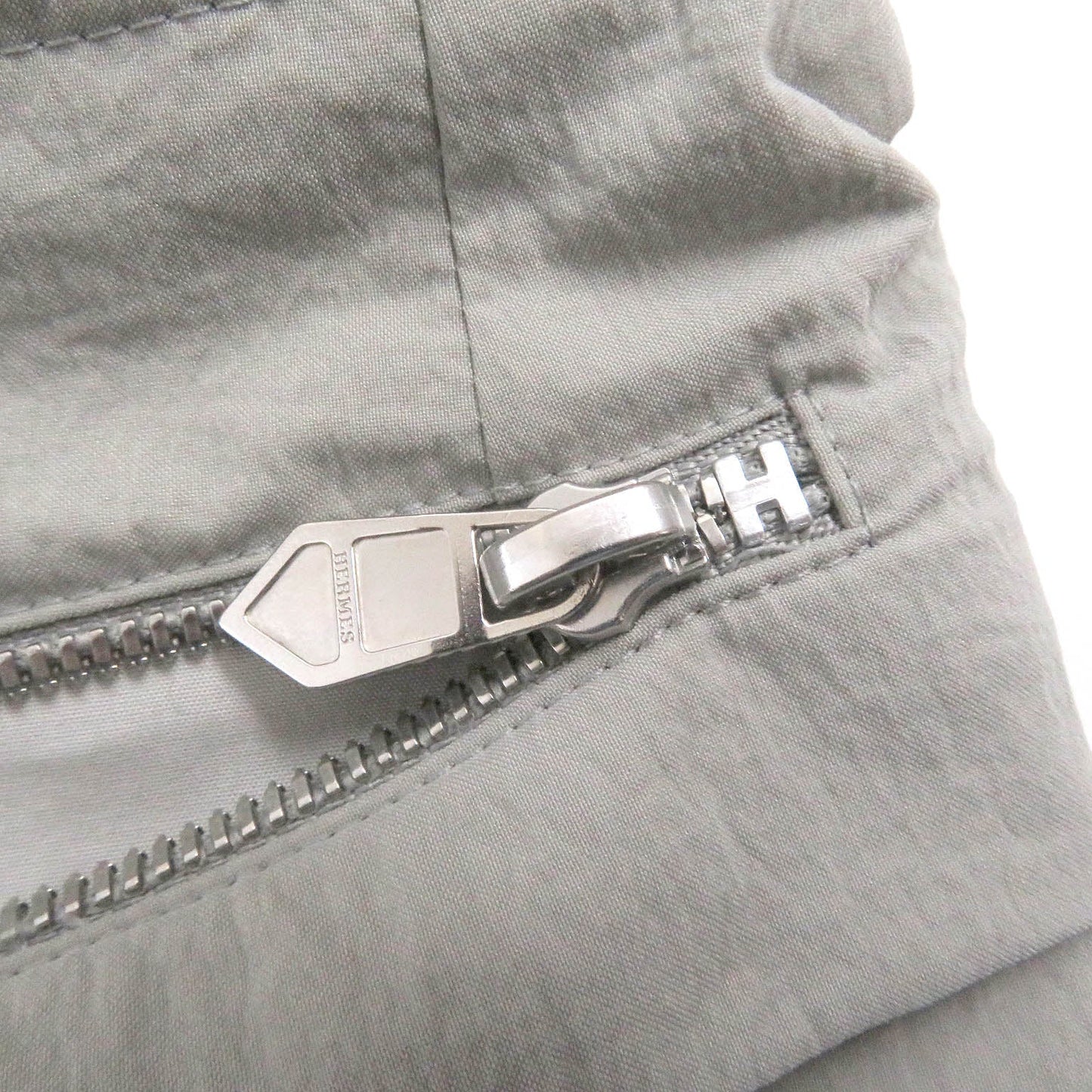 HERMES tailored jacket G19703K Main: 100% cotton, some parts: 92% nylon, some parts: 8% elastane (polyurethane) gray mens 48 Used