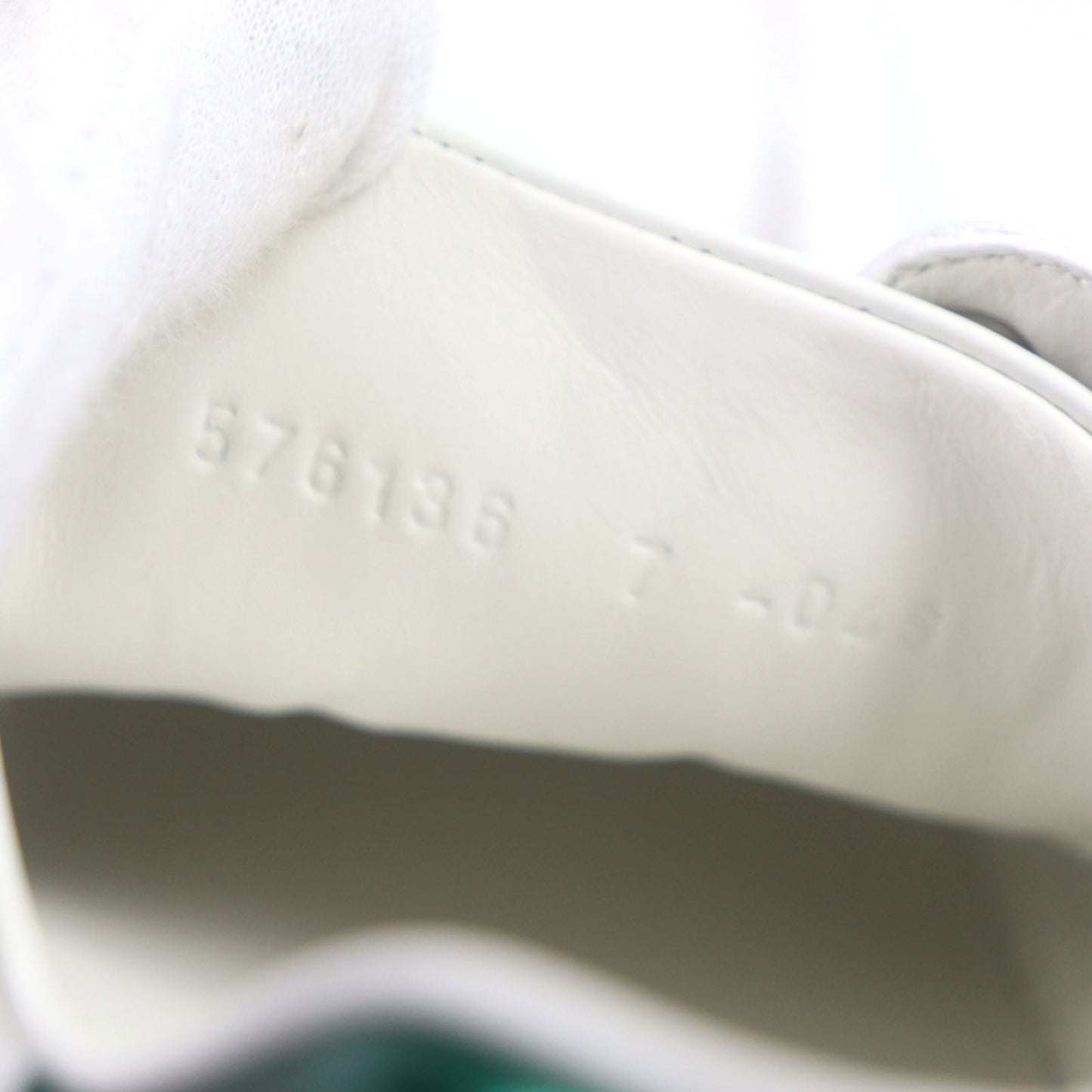 GUCCI Low cut sneakers 576136 Main: Leather White Green Red Ace Interlocking G mens 7 Used