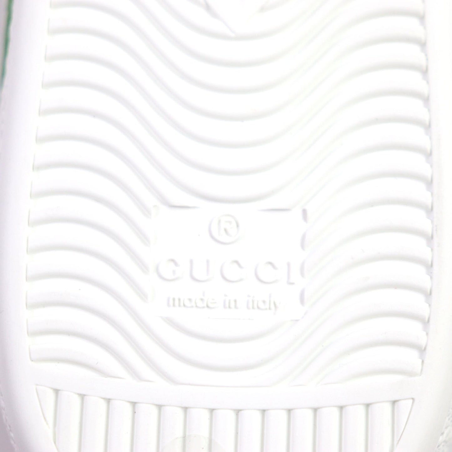 GUCCI Low cut sneakers 576136 Main: Leather White Green Red Ace Interlocking G mens 7 Used