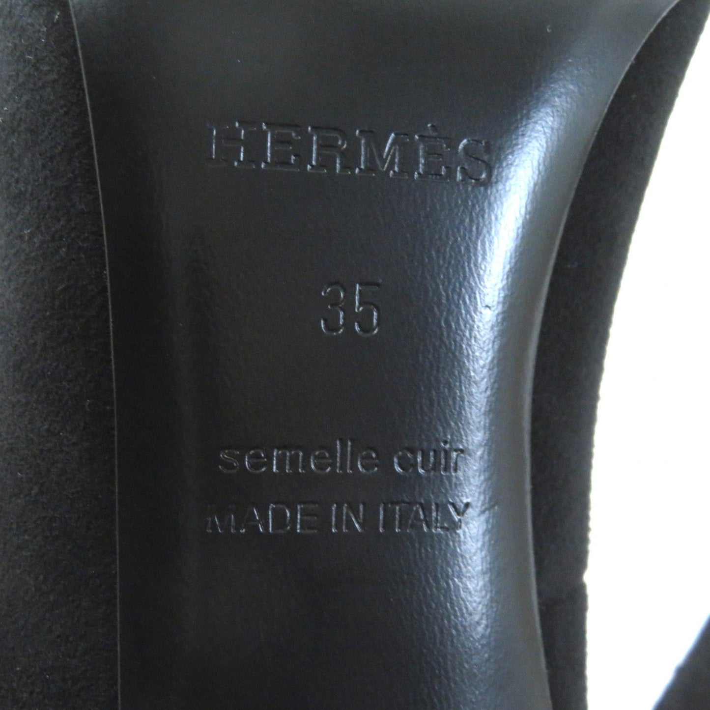 HERMES pumps Suede leather black Vector 35