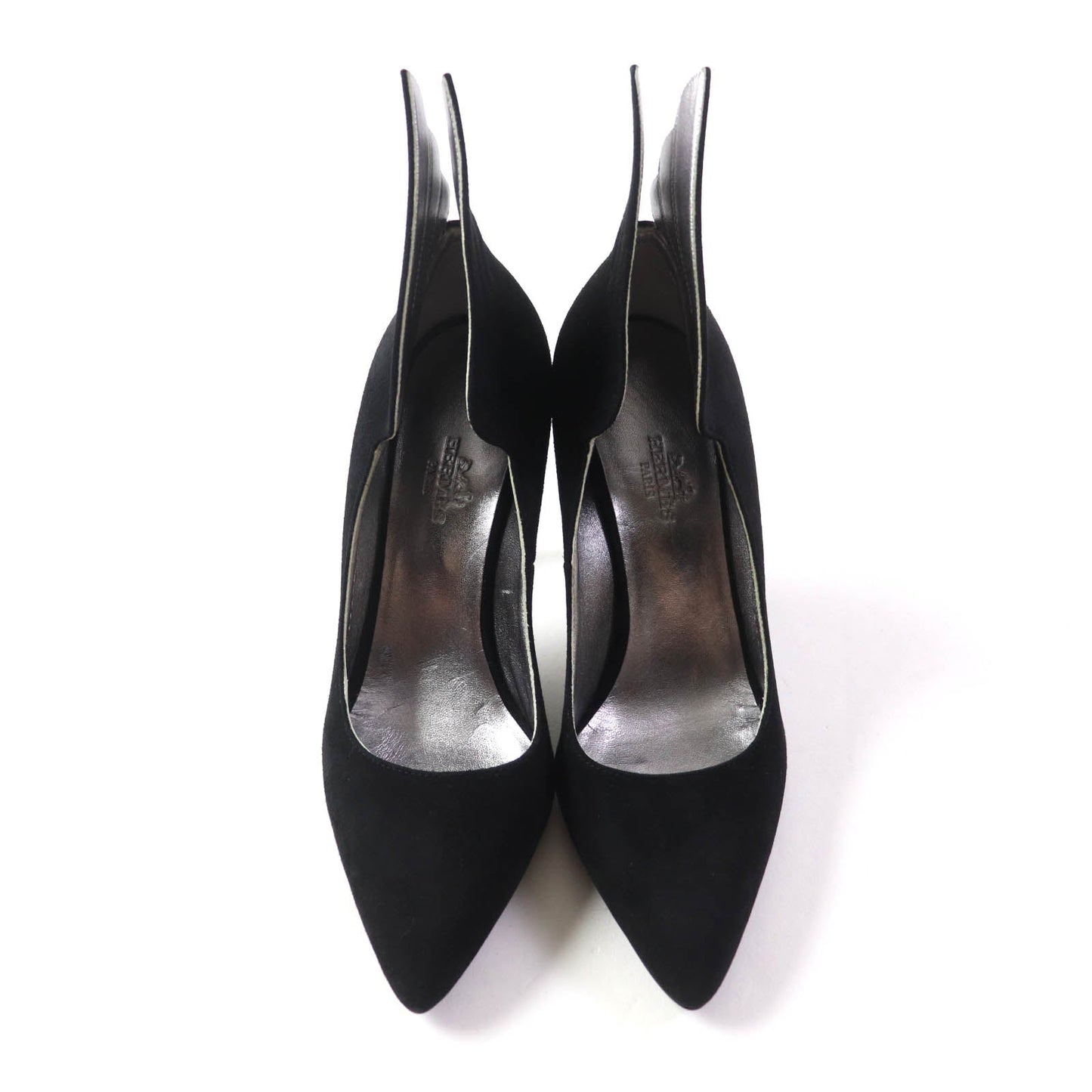 HERMES pumps Suede leather black Vector 35
