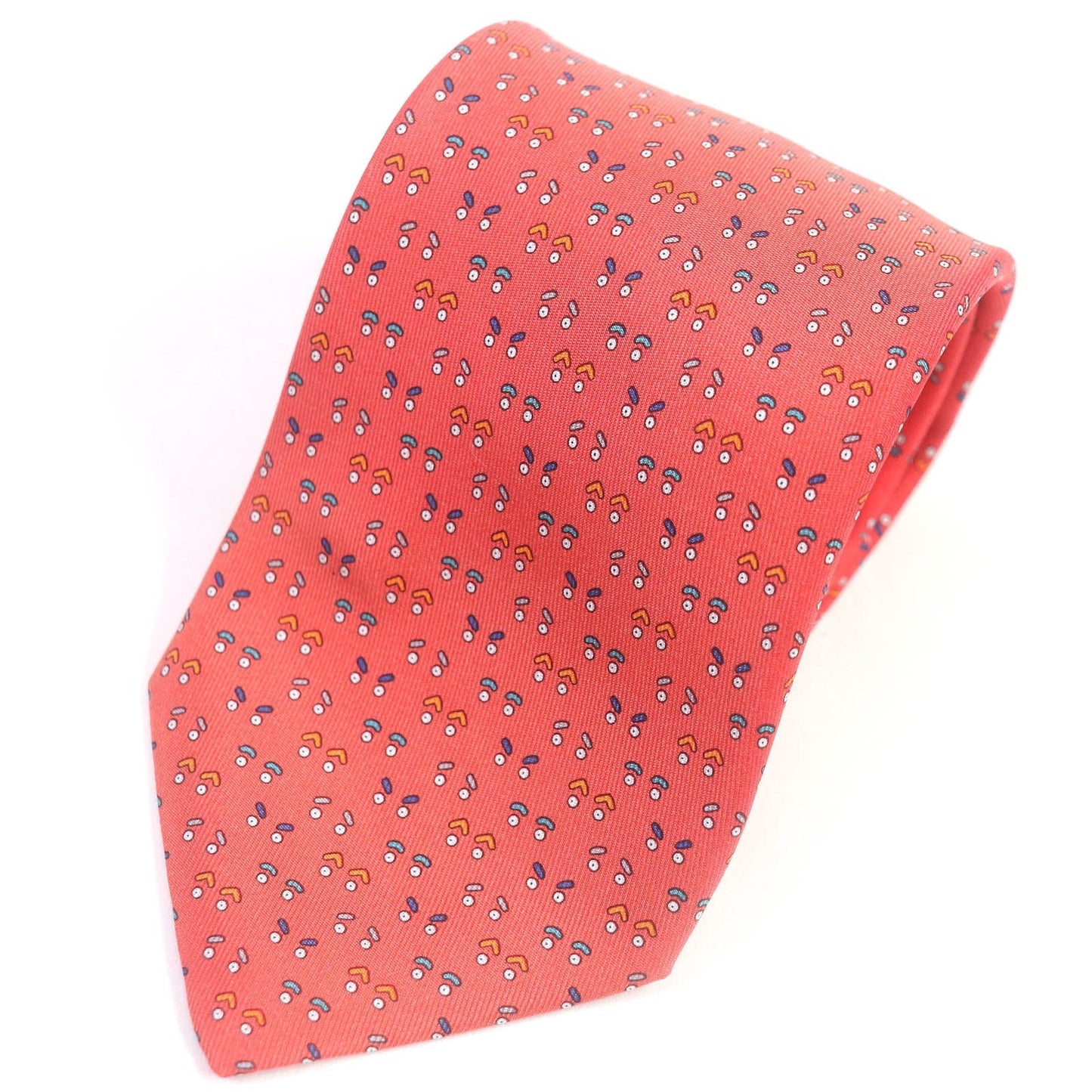 HERMES tie silk Red