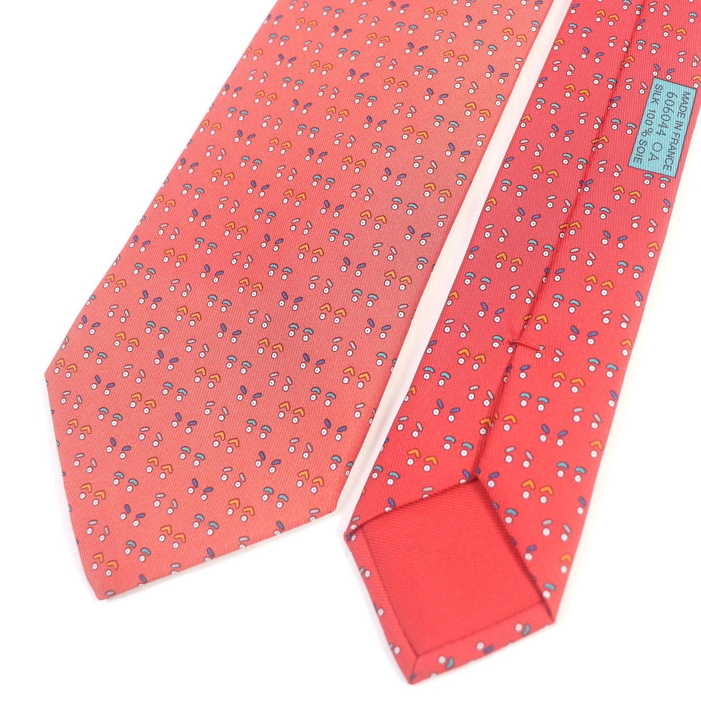 HERMES tie silk Red