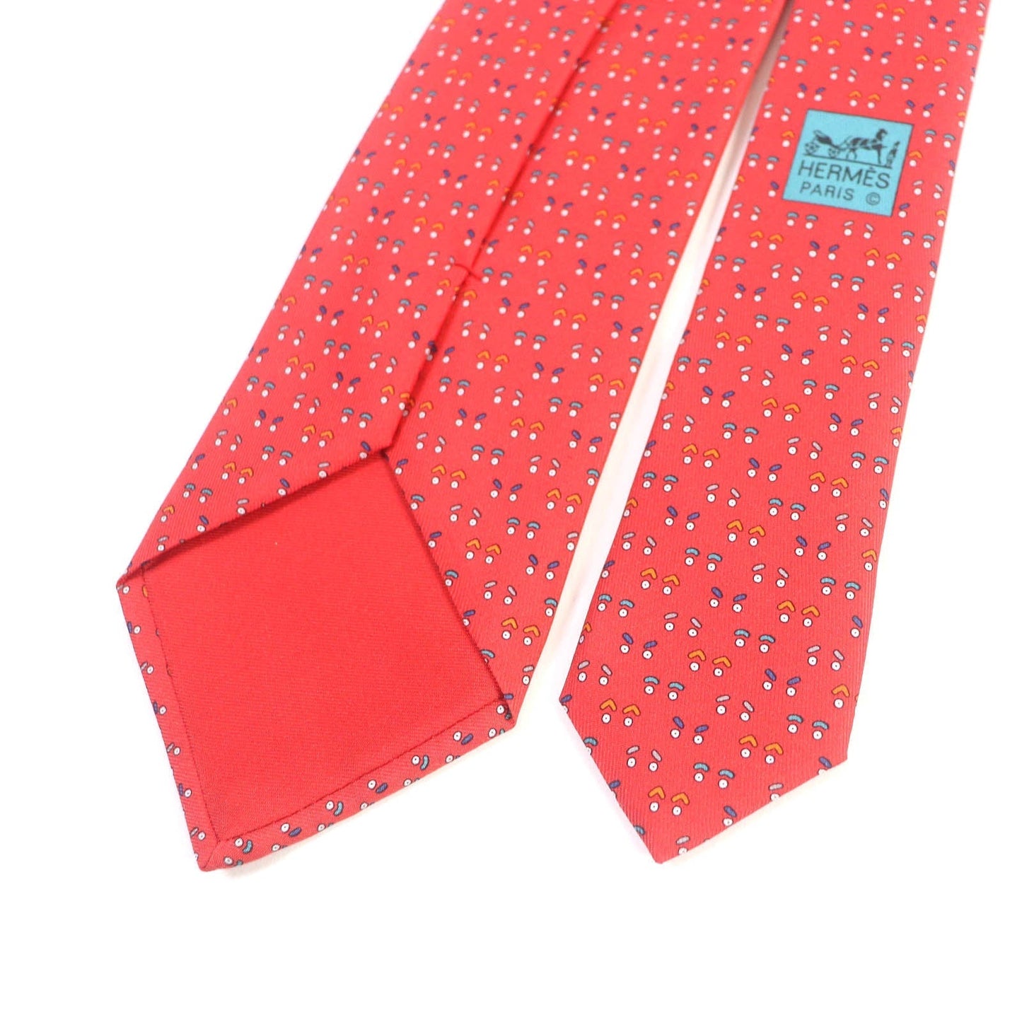 HERMES tie silk Red