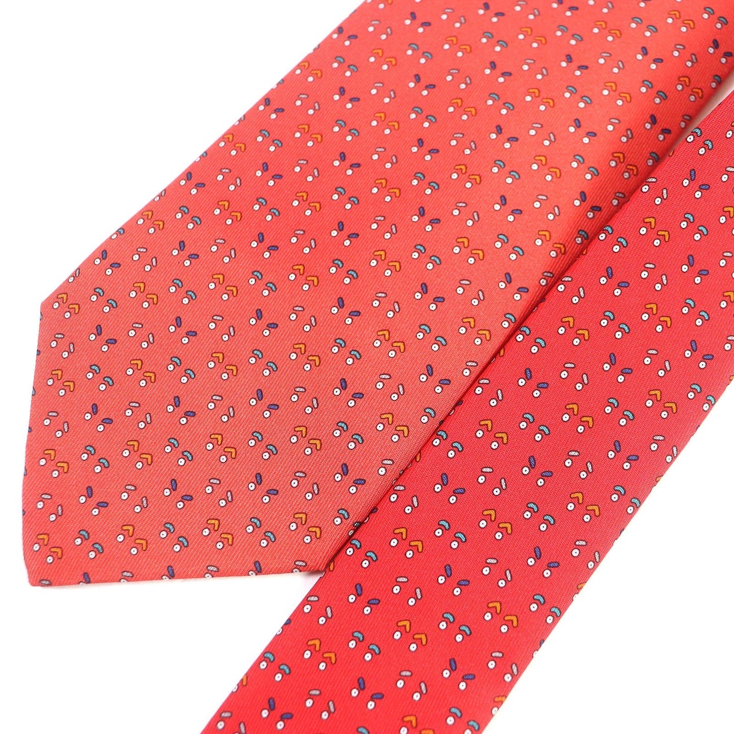HERMES tie silk Red