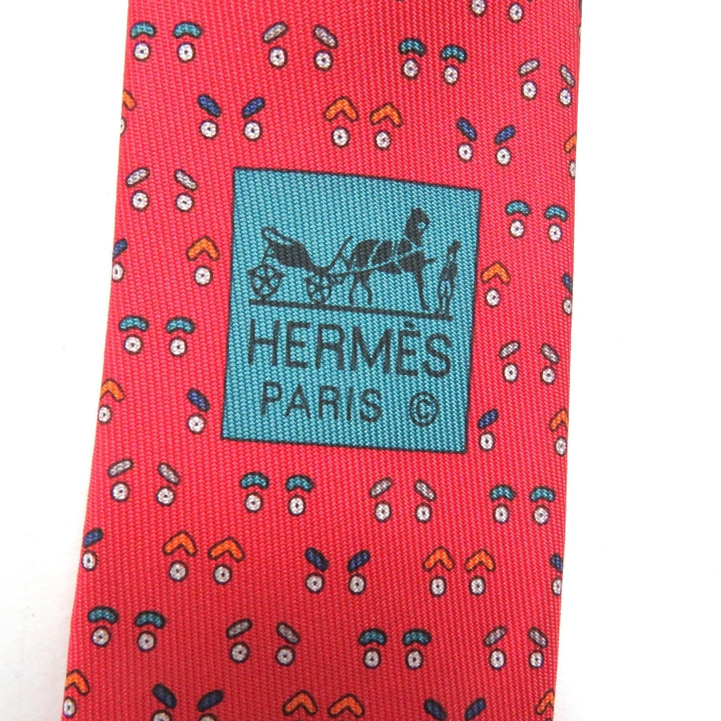 HERMES tie silk Red