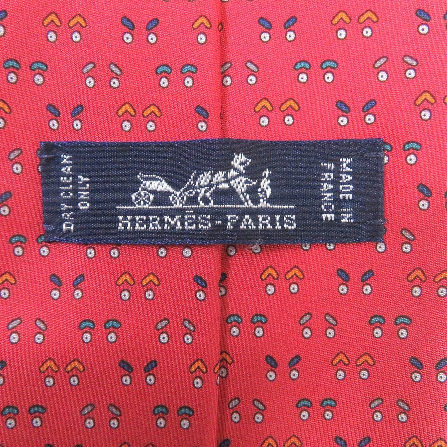 HERMES tie silk Red