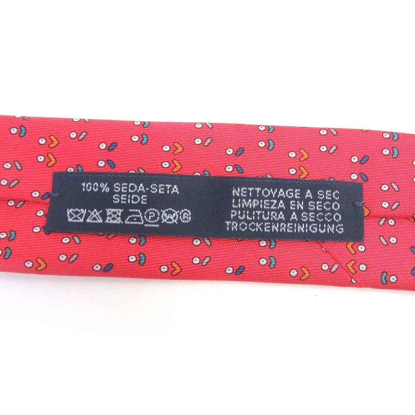 HERMES tie silk Red
