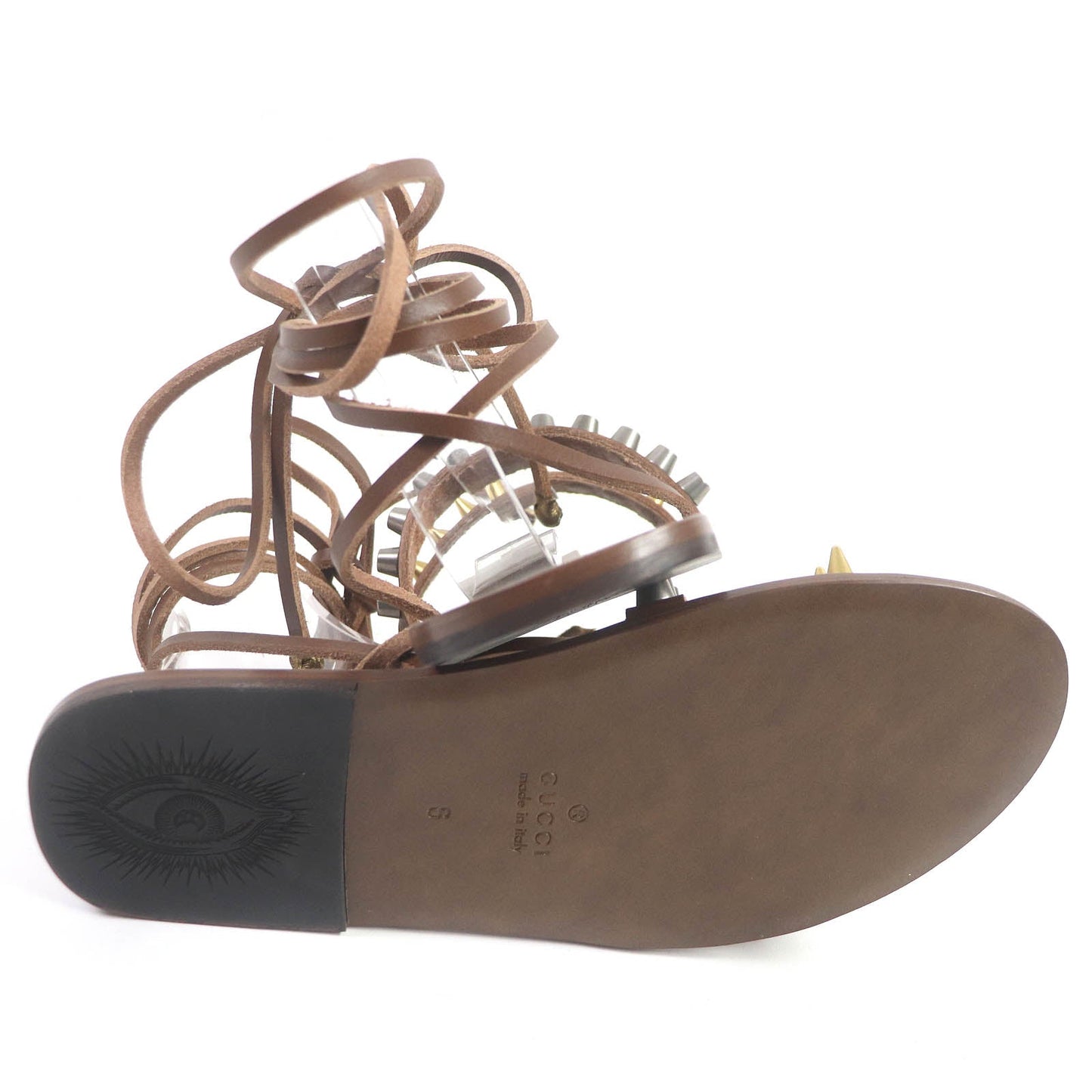 GUCCI Sandals leather Brown 6