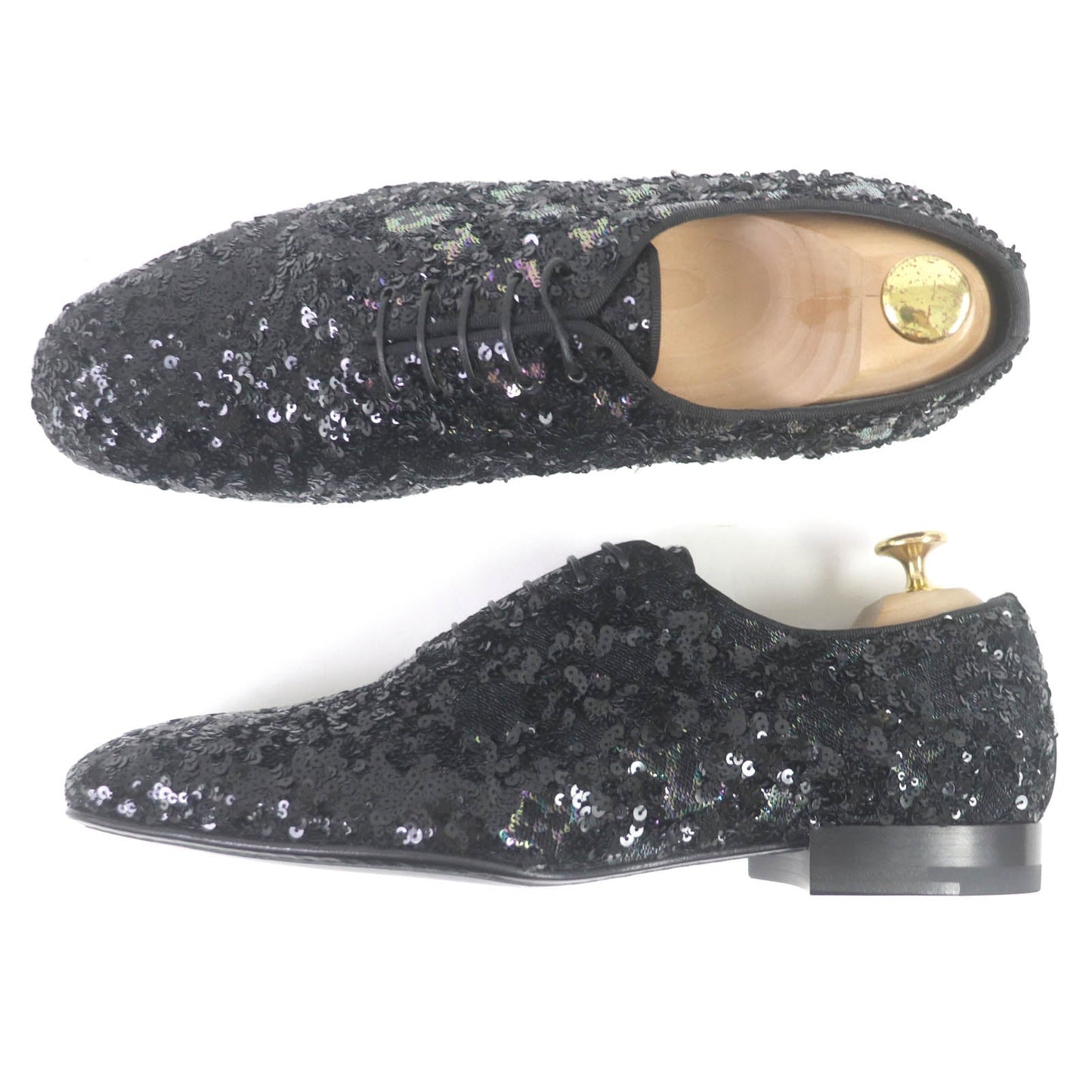 LOUIS VUITTON Dress shoes Main: Leather, Sequins black mens 7 Used