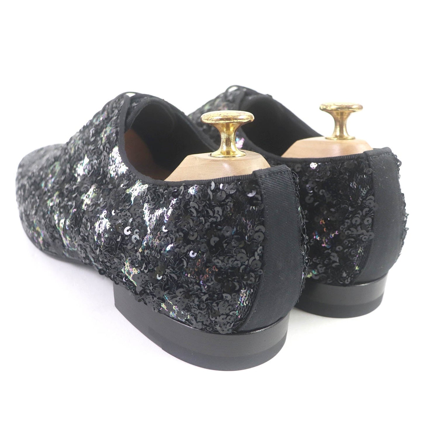 LOUIS VUITTON Dress shoes Main: Leather, Sequins black mens 7 Used
