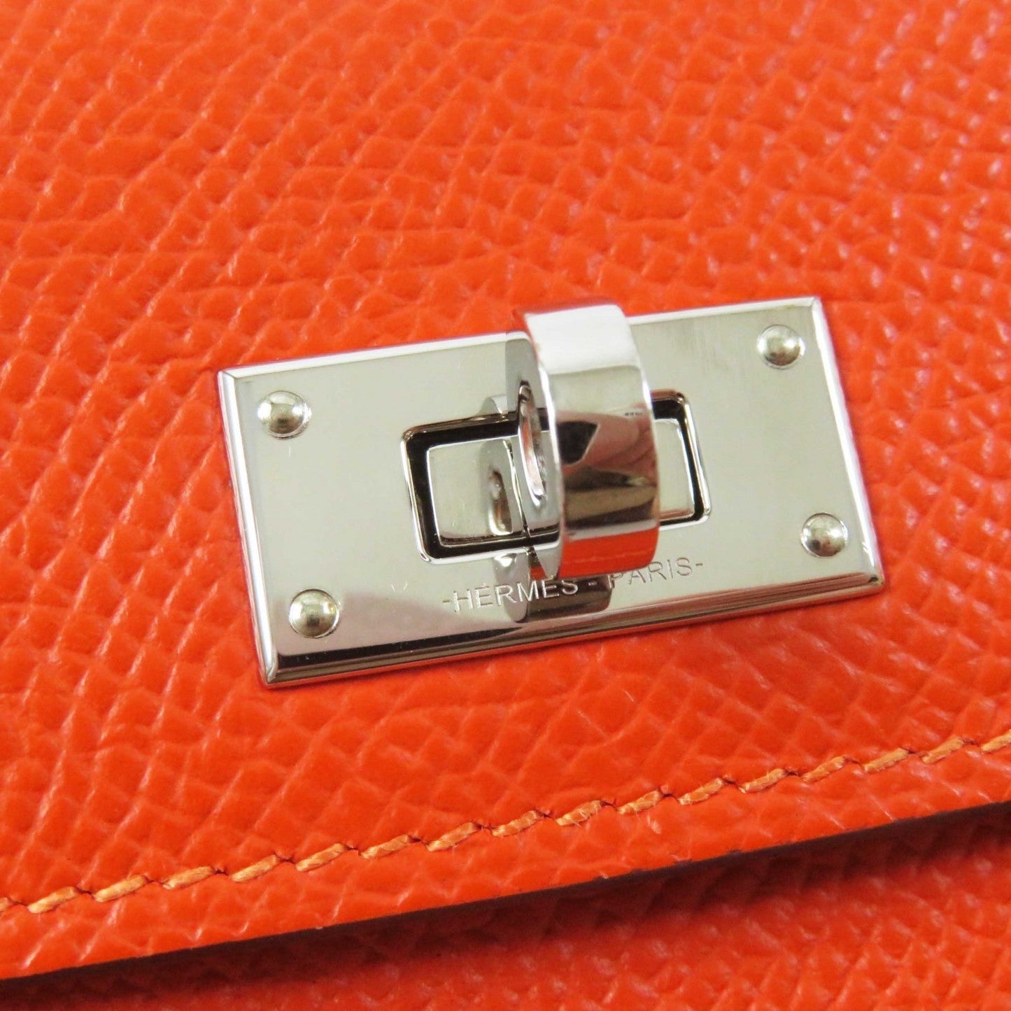 HERMES Coin case Epsom Orange Kelly Pocket Compact
