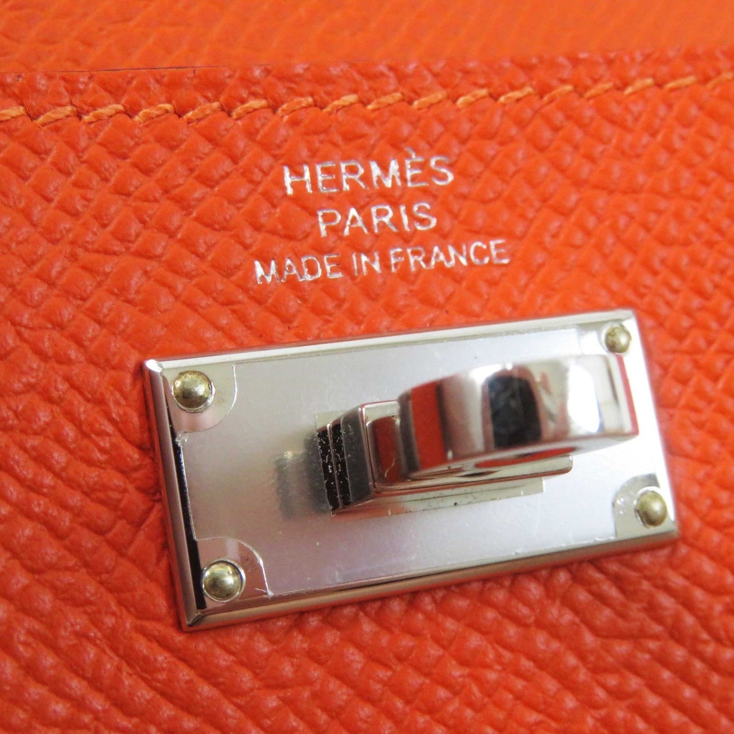 HERMES Coin case Epsom Orange Kelly Pocket Compact