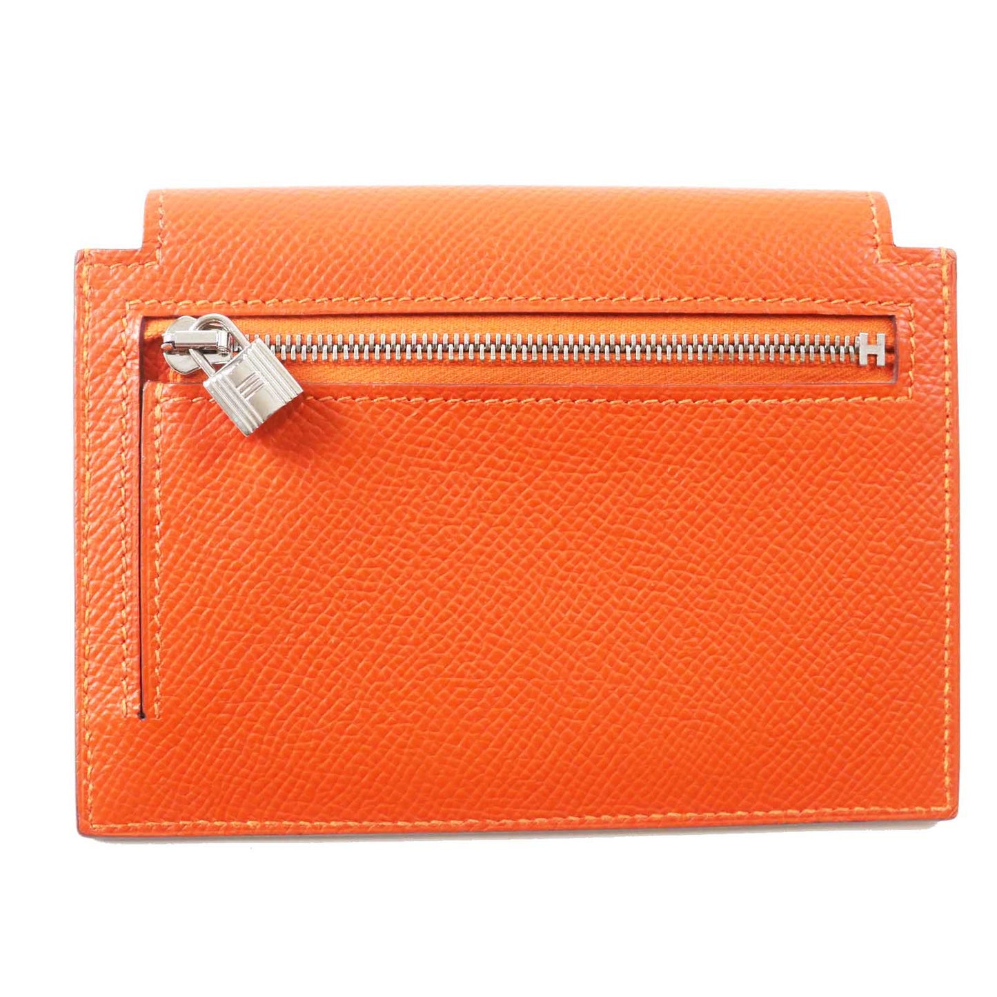 HERMES Coin case Epsom Orange Kelly Pocket Compact