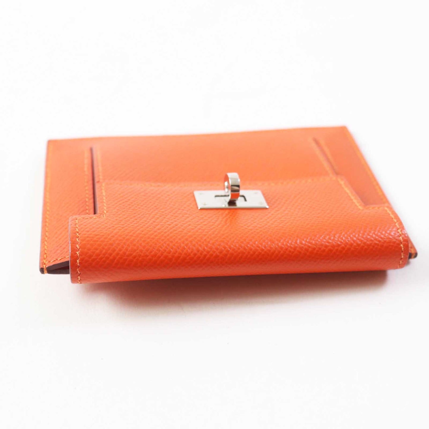 HERMES Coin case Epsom Orange Kelly Pocket Compact
