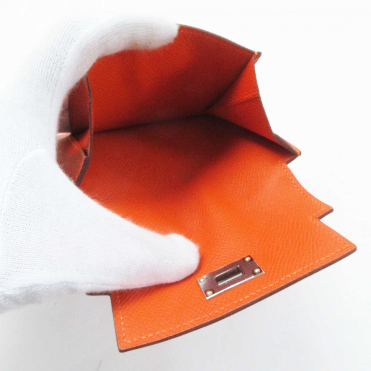 HERMES Coin case Epsom Orange Kelly Pocket Compact