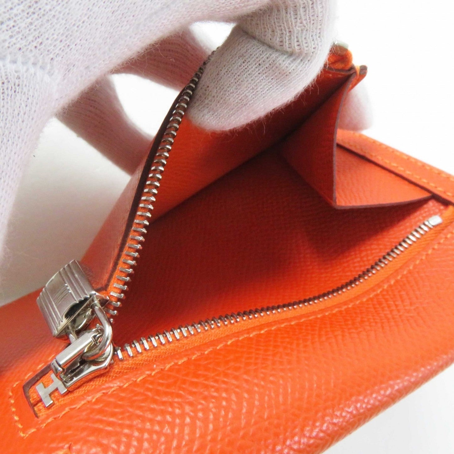 HERMES Coin case Epsom Orange Kelly Pocket Compact