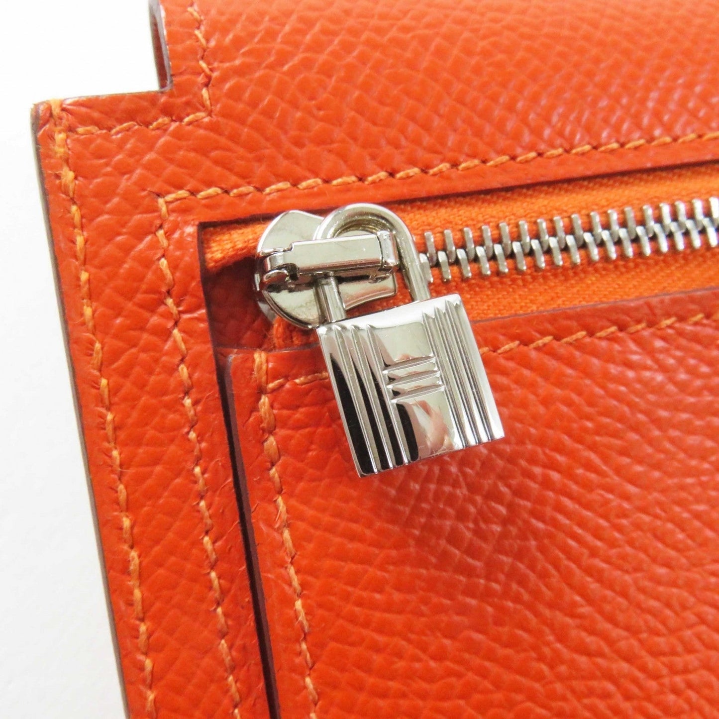 HERMES Coin case Epsom Orange Kelly Pocket Compact