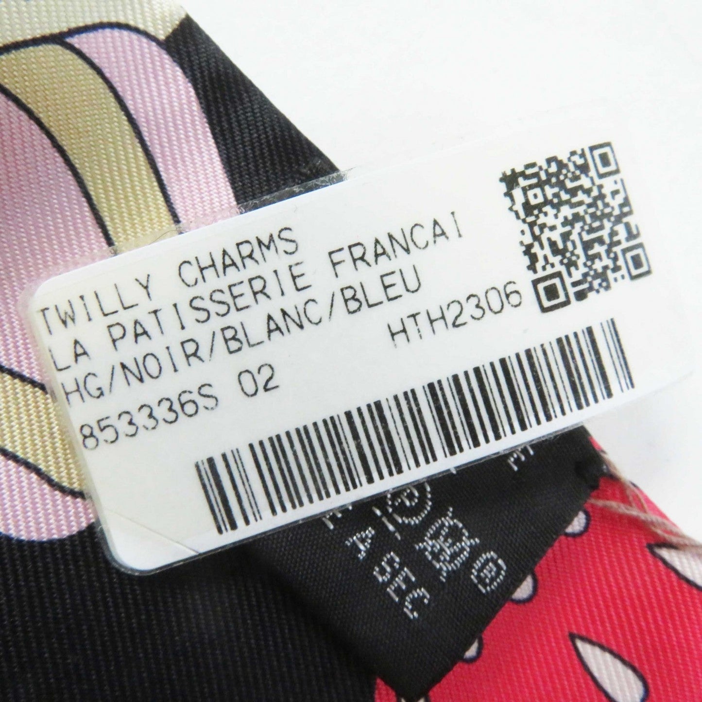 HERMES scarf silk black multi LA PATISSERIE FRANCAISE