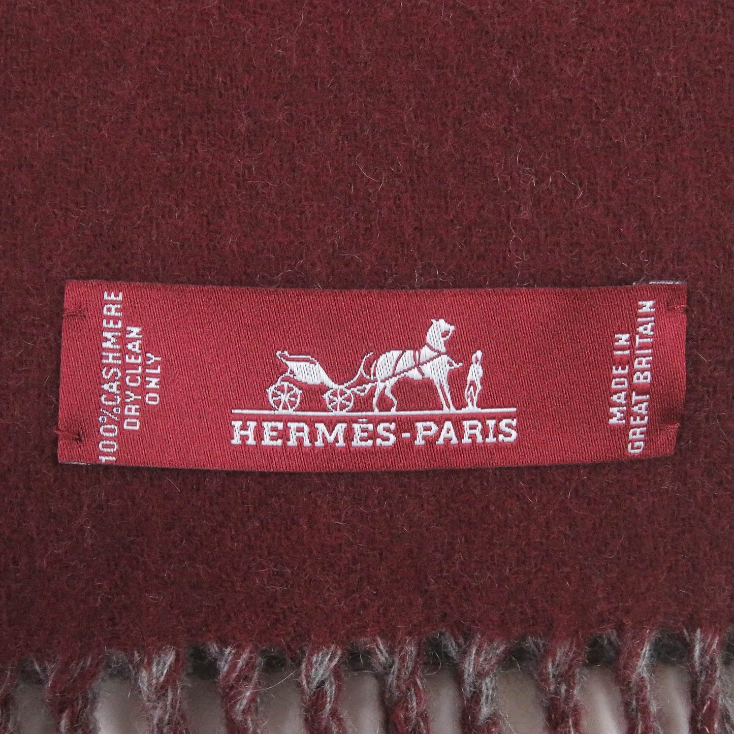 HERMES Scarf Main: 100% cashmere Grey Bordeaux mens Used