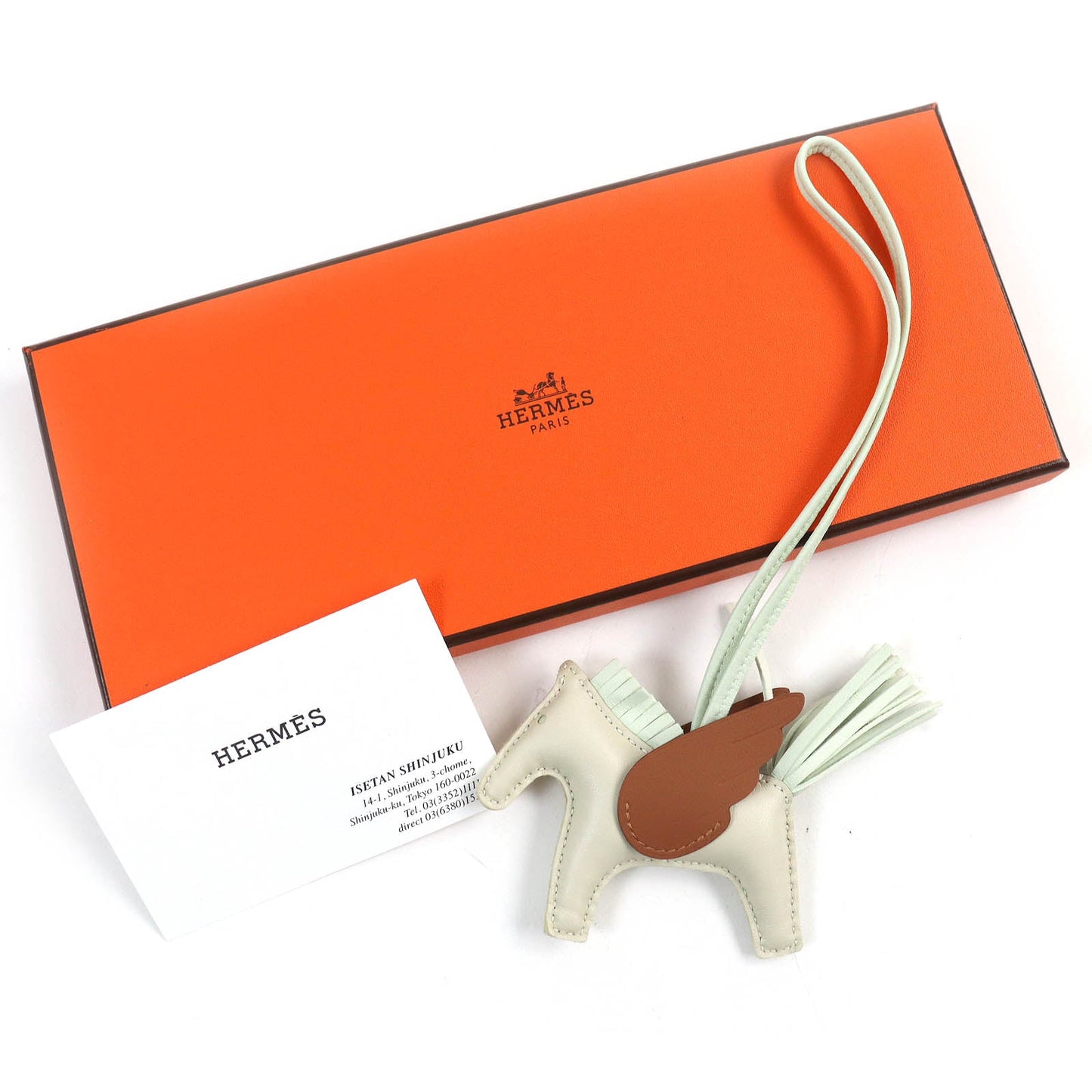 HERMES Bag charm Anyo Miro Clay/Veil Fizz/Gold Rodeo Charm Pegasus PM