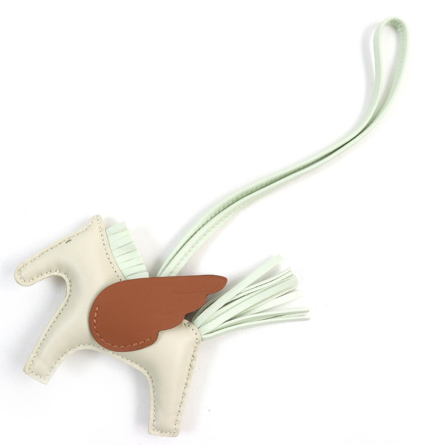 HERMES Bag charm Anyo Miro Clay/Veil Fizz/Gold Rodeo Charm Pegasus PM