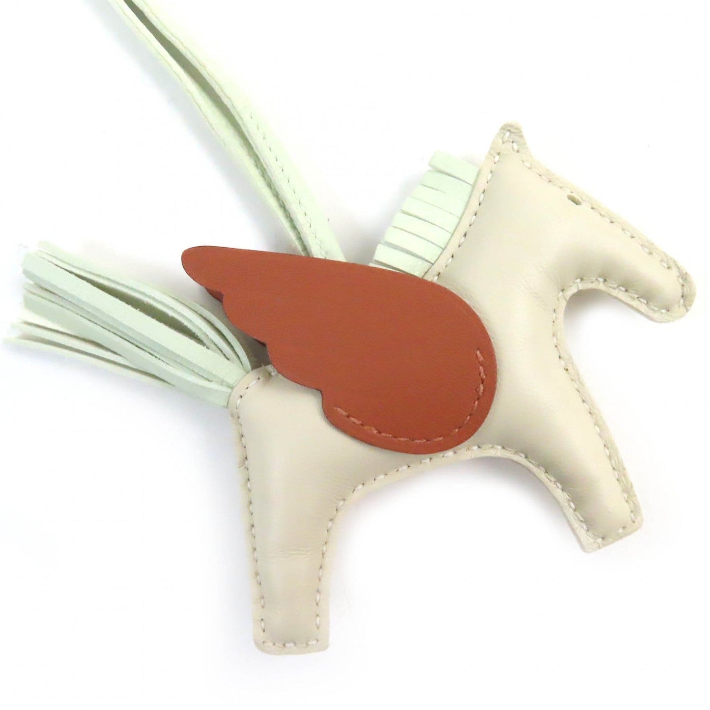HERMES Bag charm Anyo Miro Clay/Veil Fizz/Gold Rodeo Charm Pegasus PM