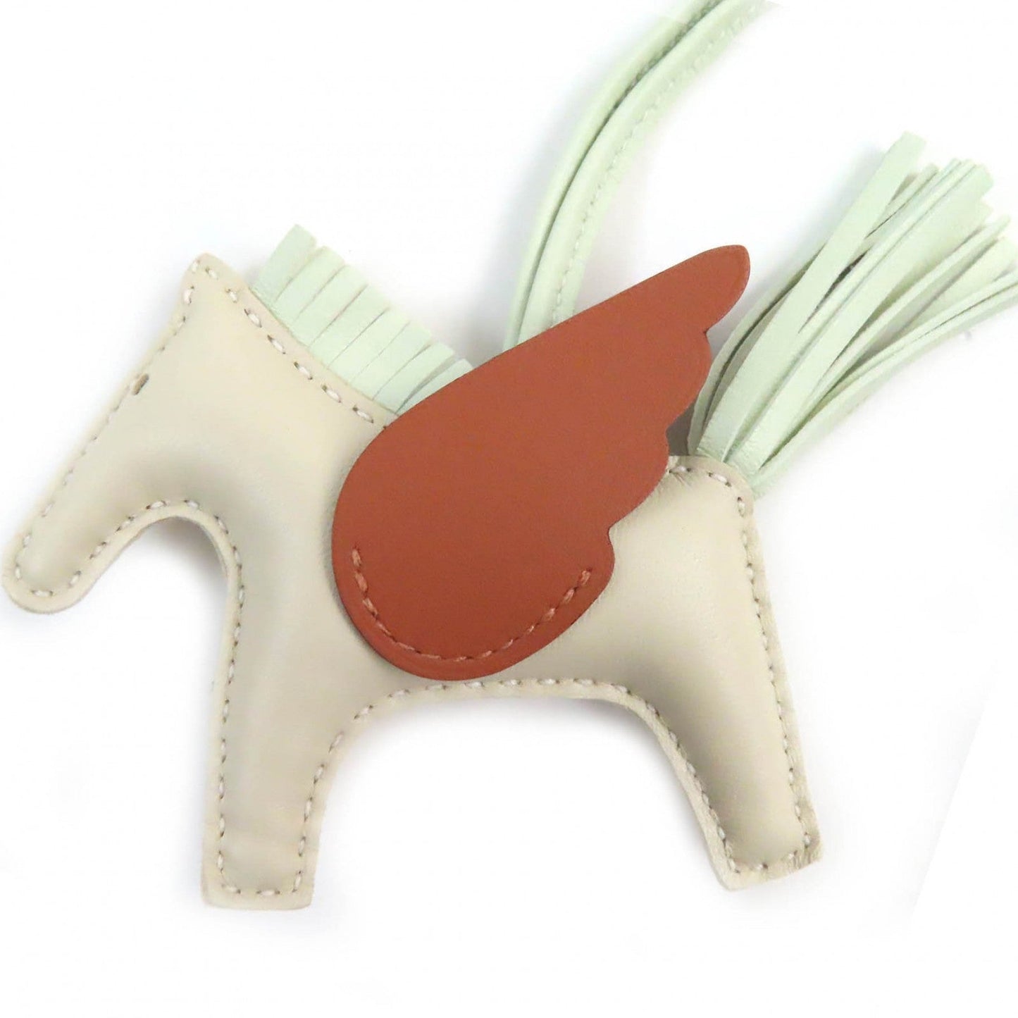 HERMES Bag charm Anyo Miro Clay/Veil Fizz/Gold Rodeo Charm Pegasus PM