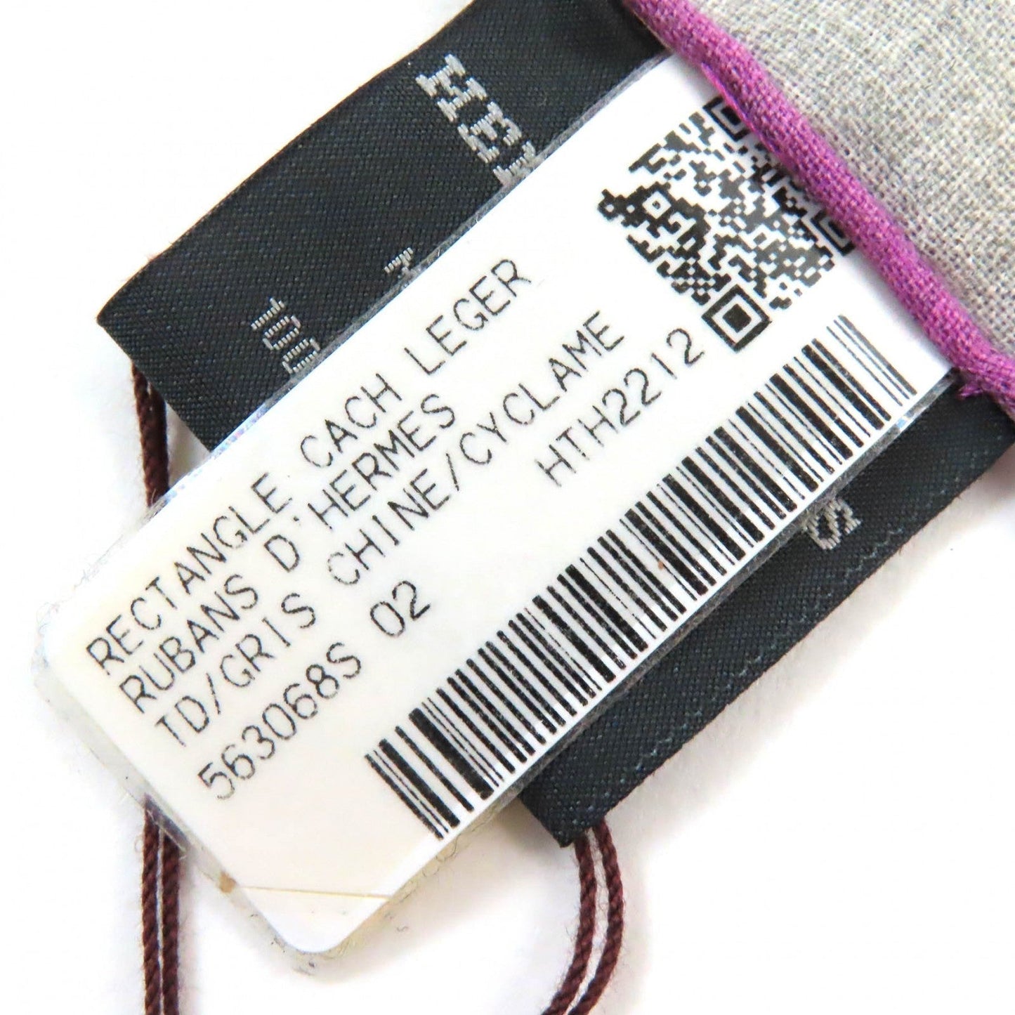 HERMES Stall 563068S 02 cashmere Multicolor, Gris Chine/Cyclamen Les Rubans d'Hermes Hermes ribbons