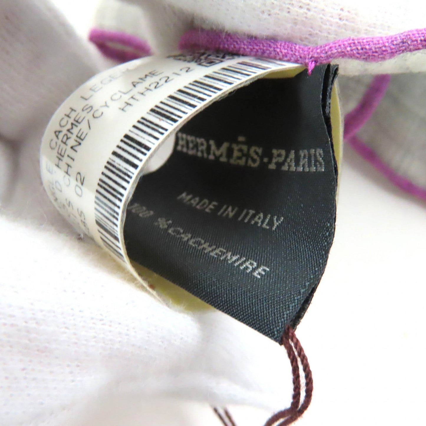 HERMES Stall 563068S 02 cashmere Multicolor, Gris Chine/Cyclamen Les Rubans d'Hermes Hermes ribbons