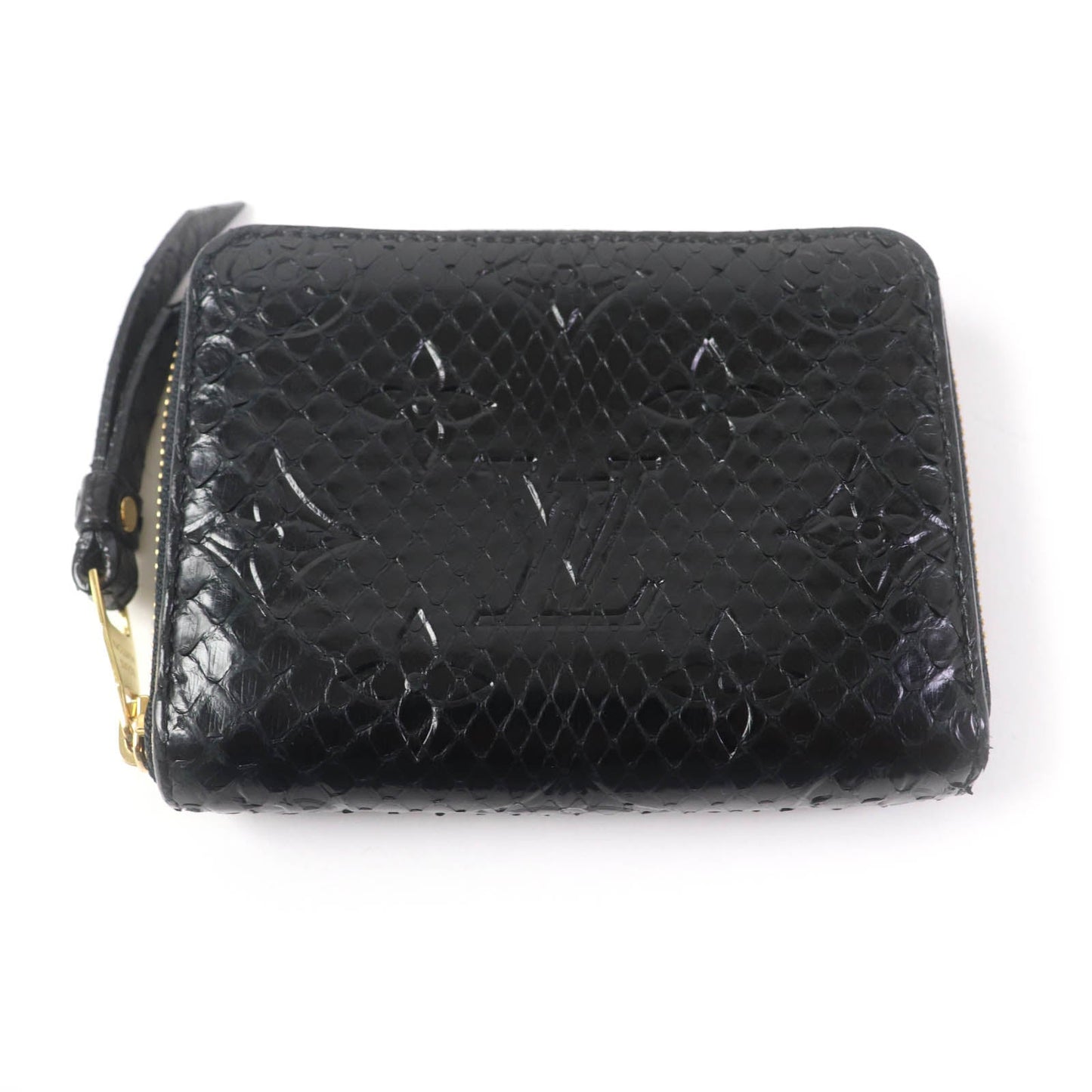 LOUIS VUITTON Coin case N91451 Exotic leather black