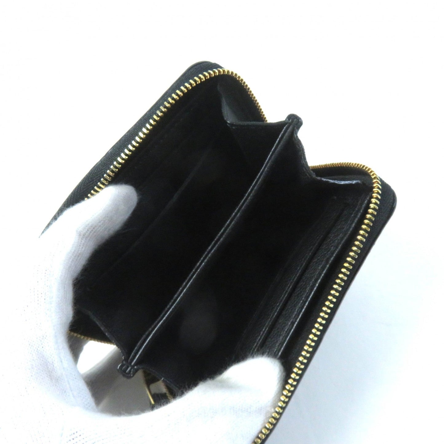 LOUIS VUITTON Coin case N91451 Exotic leather black